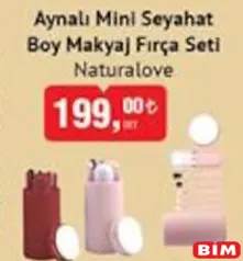 NATURALOVE AYNALI MİNİ SEYAHAT BOY MAKYAJ FIRÇA SETİ NATURALOVE AYNALI MİNİ SEYAHAT BOY MAKYAJ FIRÇA SETİ